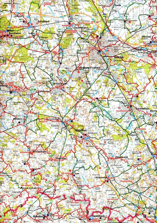 Produktbild: BVA ADFC Radtourenkarte M&uuml;nsterland Niederrhein 1:150.000