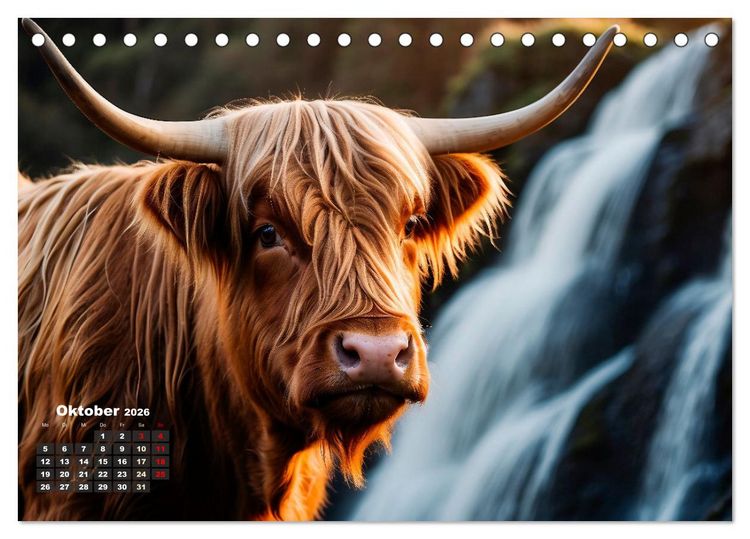 Produktbild: Highland K&uuml;he (Tischkalender 2026 DIN A5 quer), CALVENDO Monatskalender