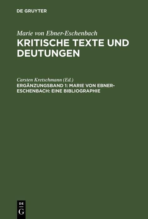 Produktbild: Marie von Ebner-Eschenbach: Eine Bibliographie