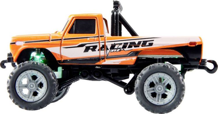 Produktbild: Amewi Orange Brushed 1:64 RC Modellauto Elektro Monstertruck Heckantrieb (2WD) RtR 2,4 GHz mit Lichteffekt, inkl. Akku und Ladekabel