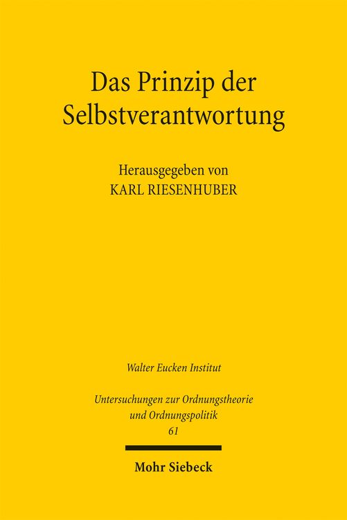 Produktbild: Das Prinzip der Selbstverantwortung