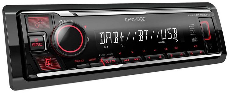 Produktbild: Kenwood KMMBT408DAB Autoradio Bluetooth&reg;-Freisprecheinrichtung, Anschluss f&uuml;r Lenkradfernbedienung, DAB+ Tuner