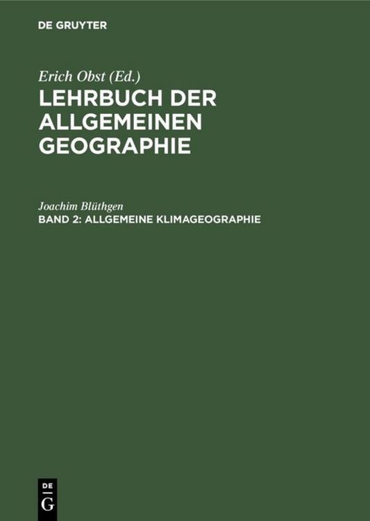 Produktbild: Allgemeine Klimageographie