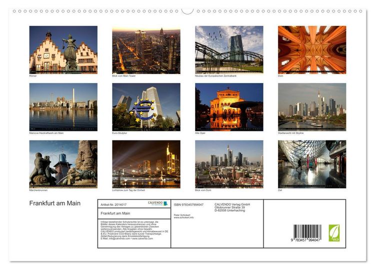 Produktbild: Frankfurt am Main (hochwertiger Premium Wandkalender 2026 DIN A2 quer), Kunstdruck in Hochglanz