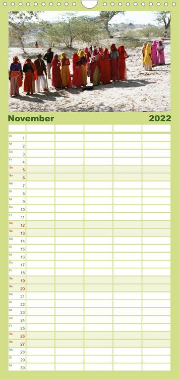 Produktbild: Familienplaner Alltagsleben in Indien (Wandkalender 2022 , 21 cm x 45 cm, hoch)