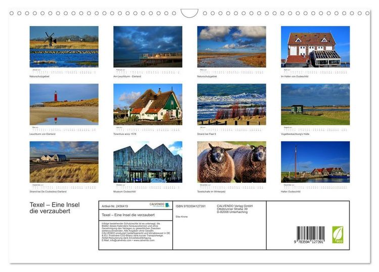 Produktbild: Texel &ndash; Eine Insel die verzaubert (Wandkalender 2027 DIN A3 quer), CALVENDO Monatskalender