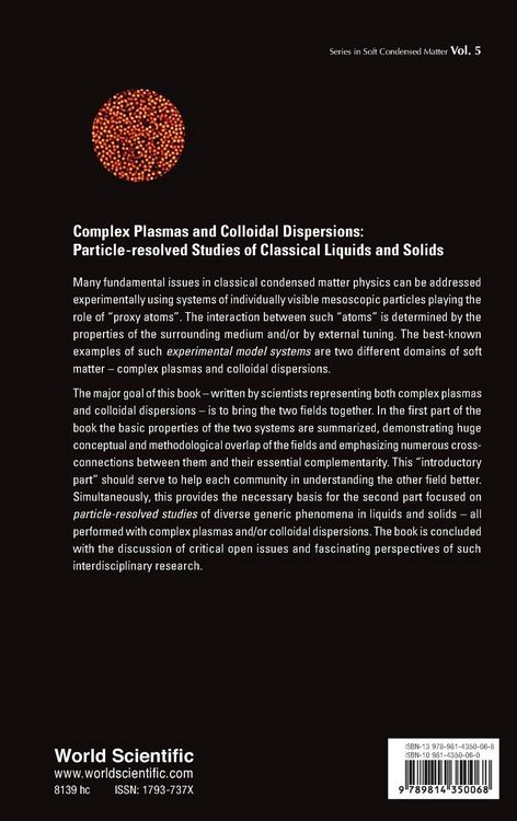 Produktbild: Complex Plasmas & Colloidal Dispersions
