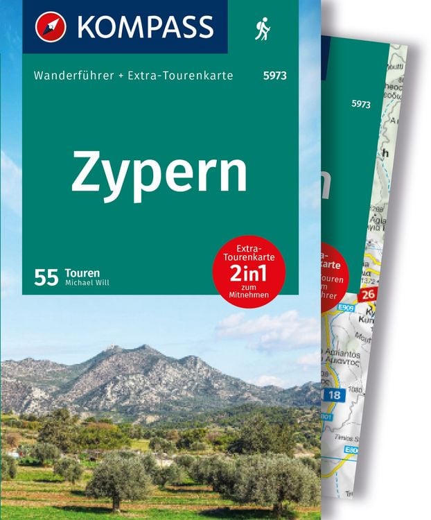 Produktbild: KOMPASS Wanderführer Zypern, 55 Touren mit Extra-Tourenkarte