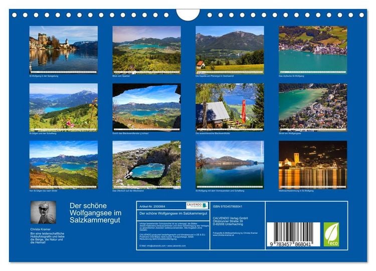 Produktbild: Der sch&ouml;ne Wolfgangsee im Salzkammergut (Wandkalender 2026 DIN A4 quer), CALVENDO Monatskalender