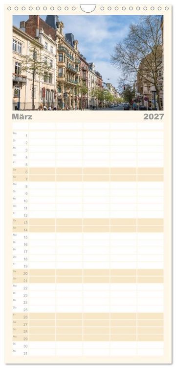 Produktbild: Familienplaner 2027 - Daheim in Wiesbaden mit 5 Spalten (Wandkalender, 21 x 45 cm) CALVENDO