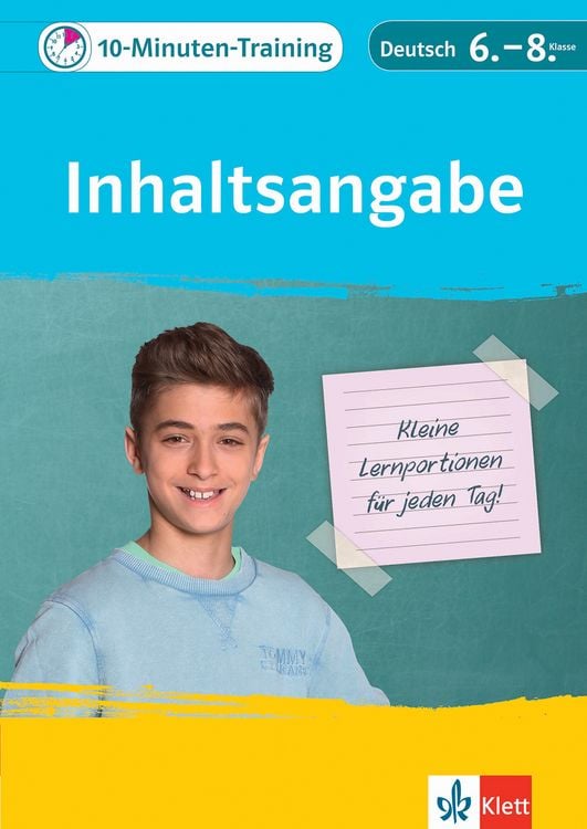 Produktbild: Klett 10-Minuten-Training Deutsch Aufsatz Inhaltsangabe 6. - 8. Klasse