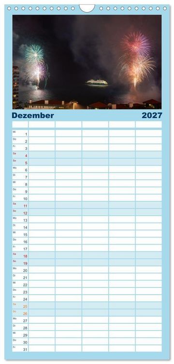 Produktbild: Familienplaner 2027 - Hochseeschiffe mit 5 Spalten (Wandkalender, 21 x 45 cm) CALVENDO