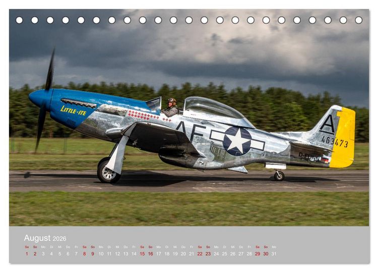 Produktbild: Fliegende Legenden - Warbirds (Tischkalender 2026 DIN A5 quer), CALVENDO Monatskalender