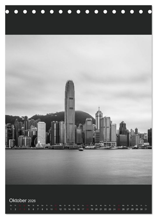 Produktbild: Hongkong schwarzwei&szlig; (Tischkalender 2026 DIN A5 hoch), CALVENDO Monatskalender