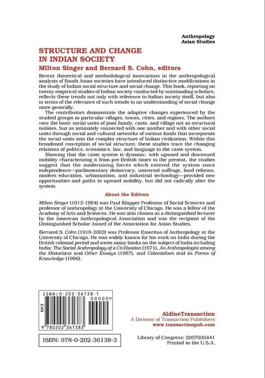 Produktbild: Structure and Change in Indian Society