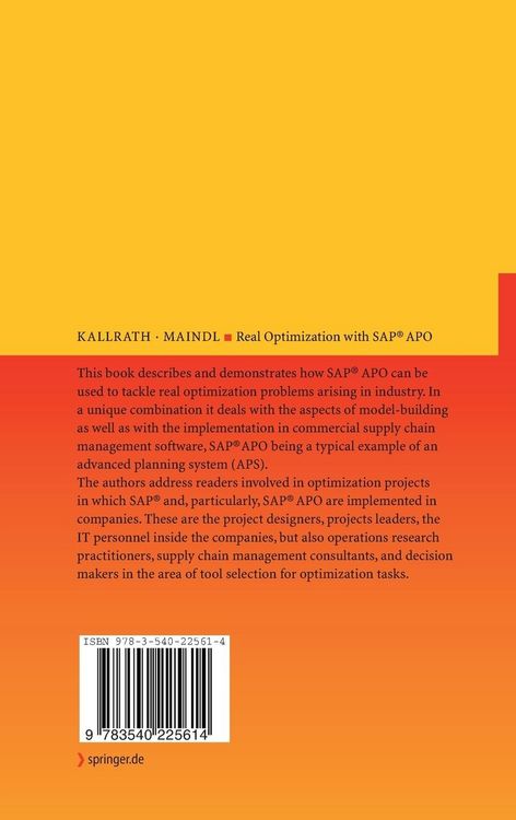 Produktbild: Real Optimization with SAP&reg; APO