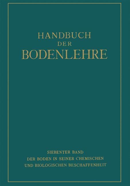 Produktbild: Der Boden in Seiner Chemischen und Biologischen Beschaffenheit