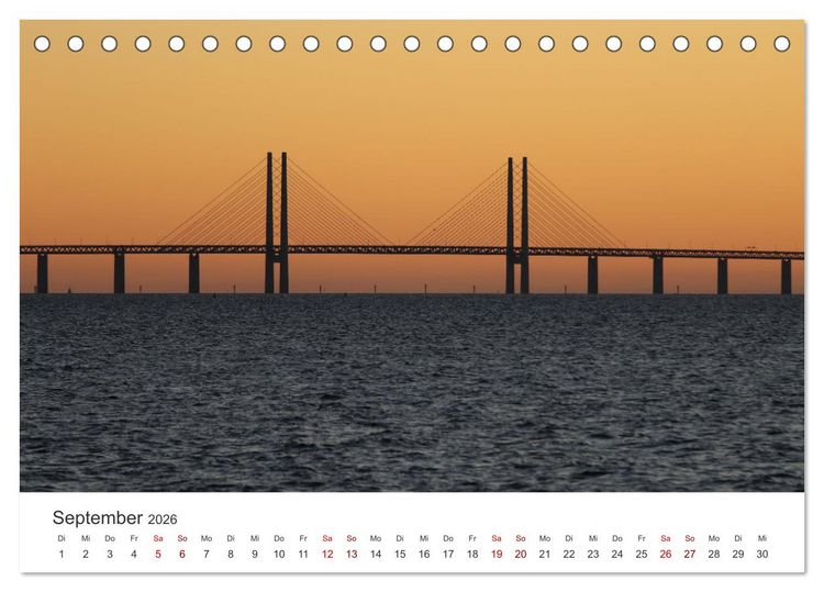 Produktbild: Br&uuml;cken - Die sch&ouml;nsten Br&uuml;cken der Welt. (Tischkalender 2026 DIN A5 quer), CALVENDO Monatskalender