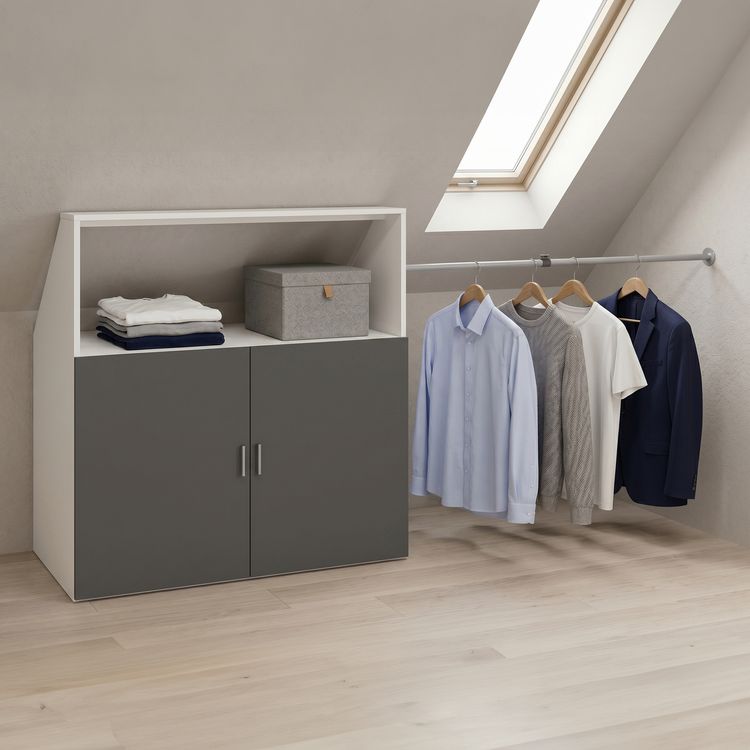 Produktbild: Dachschr&auml;gen Kleiderschrank mit Stange Dacho M