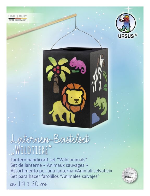 Produktbild: URSUS Laternenzeit Laternen-Bastelset Wildtiere inkl. Laternenstab