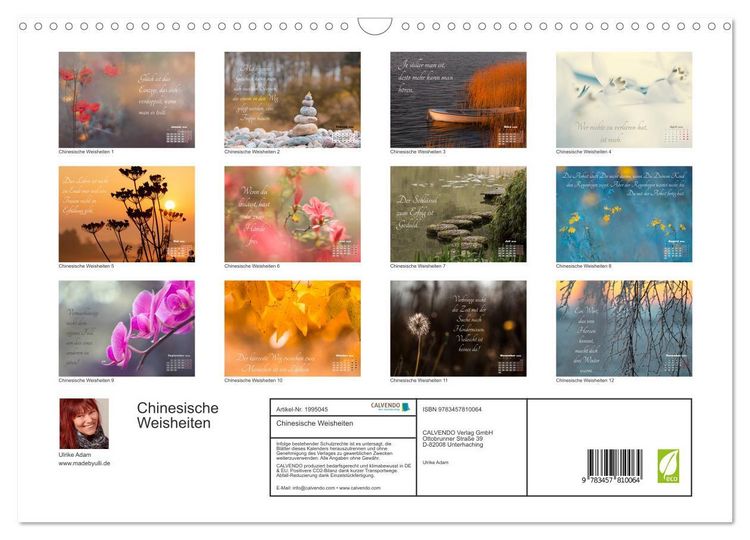 Produktbild: Chinesische Weisheiten (Wandkalender 2026 DIN A3 quer), CALVENDO Monatskalender
