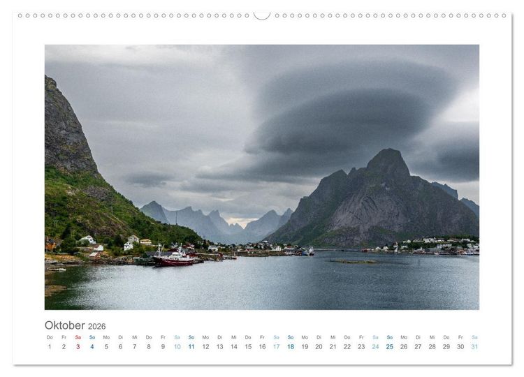 Produktbild: Bewegte Wolken, Stille Landschaften (hochwertiger Premium Wandkalender 2026 DIN A2 quer), Kunstdruck in Hochglanz
