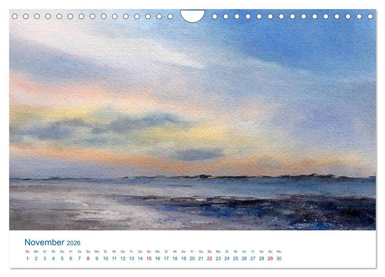 Produktbild: F&ouml;hr - Aquarelle (Wandkalender 2026 DIN A4 quer), CALVENDO Monatskalender