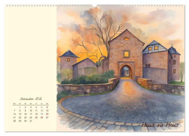 Produktbild: Schl&ouml;sser und Burgen - Romantische Reise durch Nordrhein-Westfalen (Wandkalender 2026 DIN A2 quer), CALVENDO Monatskalender