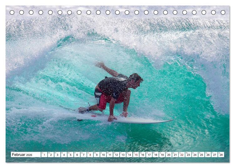 Produktbild: Spektakul&auml;res Wellen- und Windsurfen (Tischkalender 2026 DIN A5 quer), CALVENDO Monatskalender