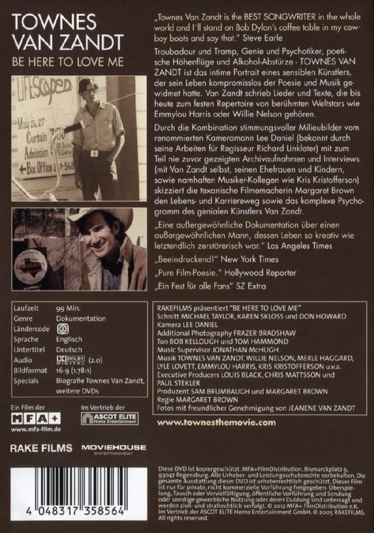 Produktbild: Townes van Zandt - Be Here To Love Me (OmU)