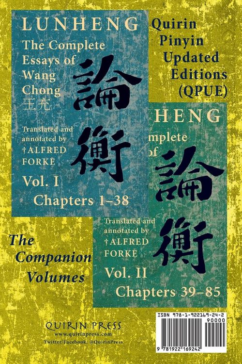 Produktbild: Lunheng &iquest;&iquest; The Complete Essays of Wang Chong &iquest;&iquest;, Vol. III, Appendices, Notes, Index