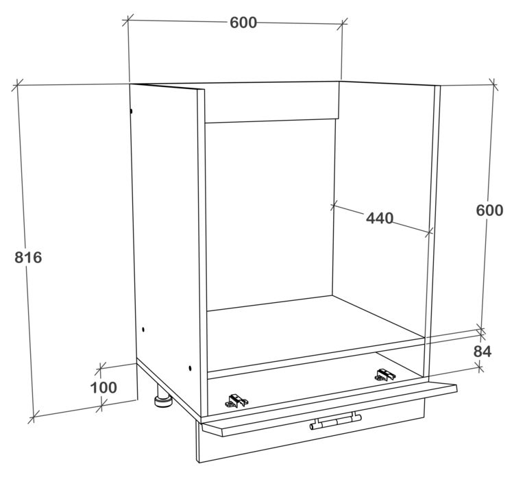 Produktbild: Ofenschrank Breite 60 cm Herdschrank K&uuml;che Esilo F