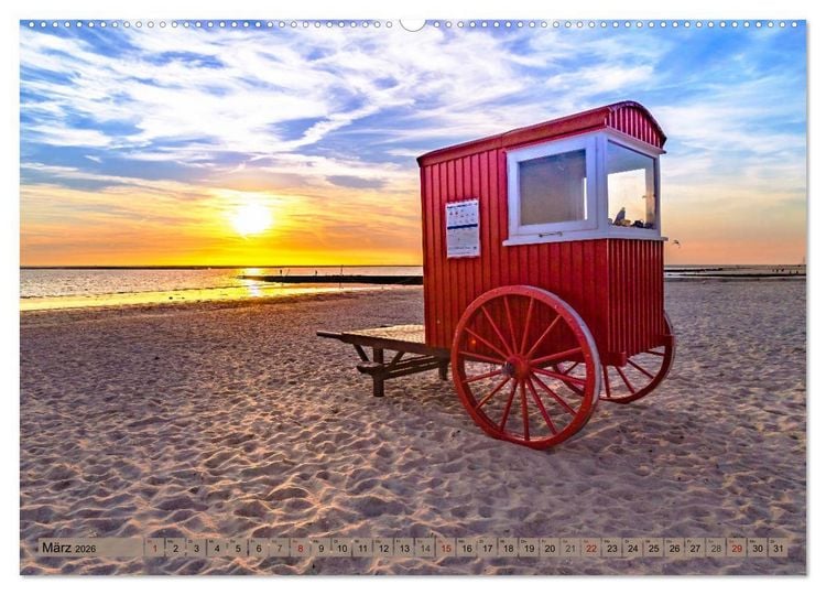Produktbild: BORKUM Trauminsel in der Nordsee (Wandkalender 2026 DIN A2 quer), CALVENDO Monatskalender
