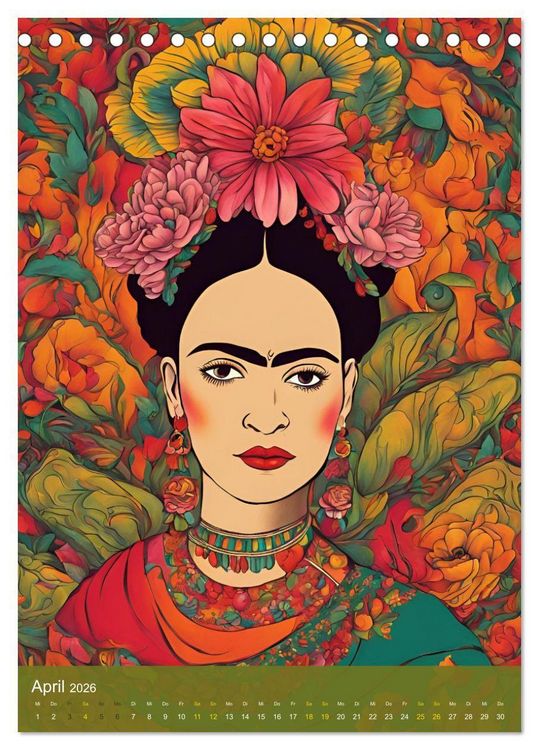 Produktbild: Gefangen in Normen. Frida Kahlo inspiriert. Flor de mi alma (Tischkalender 2026 DIN A5 hoch), CALVENDO Monatskalender