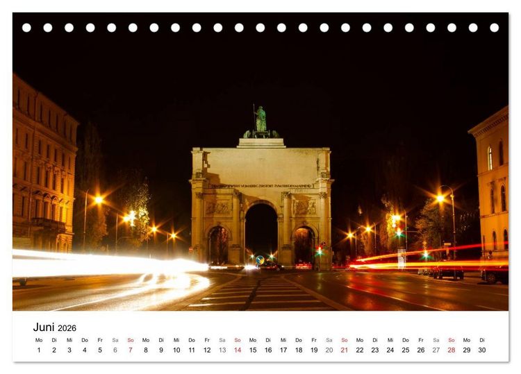 Produktbild: Nachts in M&uuml;nchen (Tischkalender 2026 DIN A5 quer), CALVENDO Monatskalender