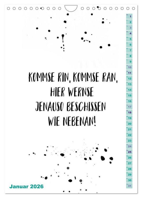 Produktbild: BERLINERISCH Lustige Spr&uuml;che (Wandkalender 2026 DIN A4 hoch), CALVENDO Monatskalender