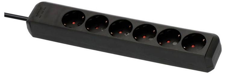 Produktbild: Brennenstuhl 1159400015 Steckdosenleiste 6fach Schwarz Schutzkontakt 1St.
