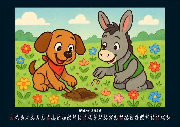 Produktbild: Wuff & Huf - Festliche Freundschaft 2026 Fotokalender DIN A4