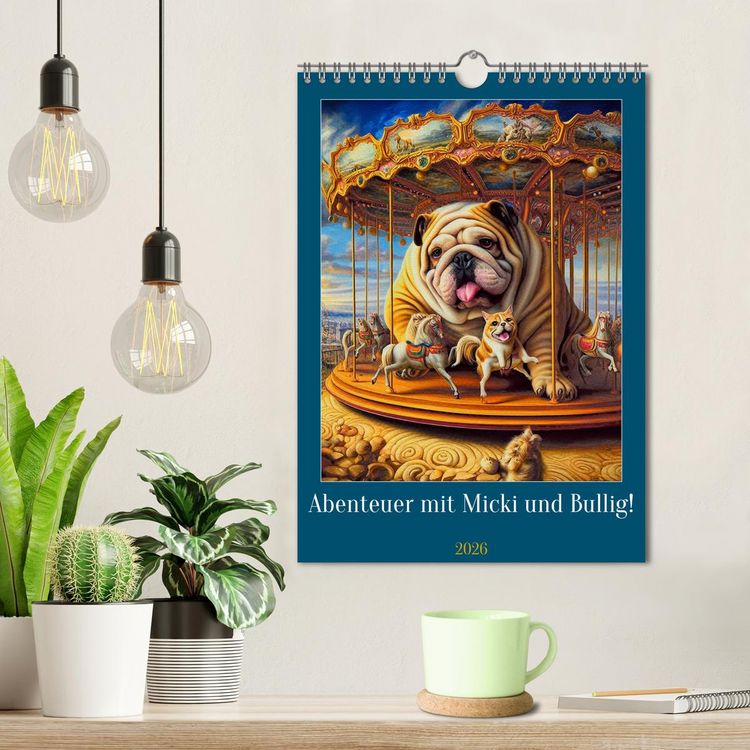 Produktbild: Abenteuer mit Micki und Bullig! (Wandkalender 2026 DIN A4 hoch), CALVENDO Monatskalender