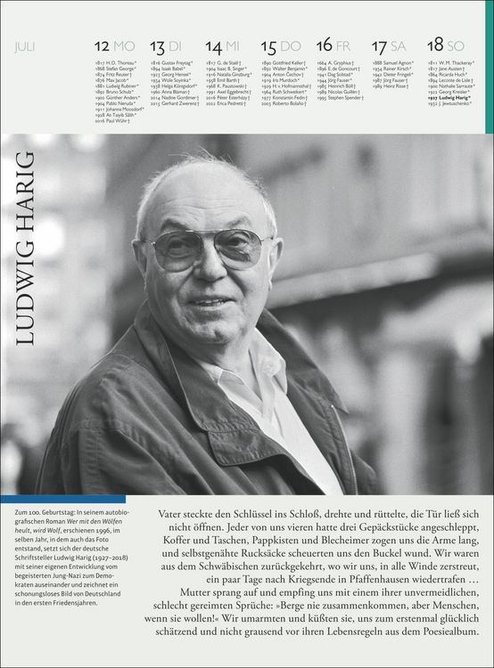 Produktbild: Der Literatur Kalender Wochenkalender 2027