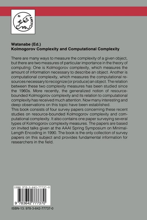 Produktbild: Kolmogorov Complexity and Computational Complexity