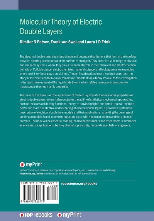 Produktbild: Molecular Theory of Electric Double Layers