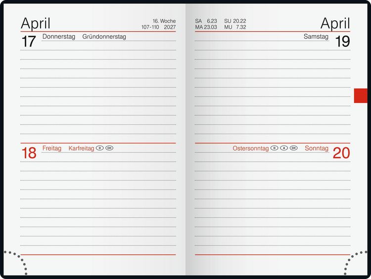 Produktbild: rido/id&eacute; 7016212907 Taschenkalender Mod. Industrie II 2027 A7, Kunststoff, schwarz