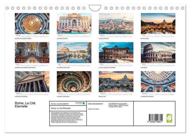 Produktbild: Rome, La Cit&eacute; &Eacute;ternelle (Calendrier mural 2027 DIN A4 vertical), CALVENDO calendrier mensuel