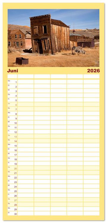 Produktbild: Familienplaner 2026 - USA - Der S&uuml;dwesten mit 5 Spalten (Wandkalender, 21 x 45 cm) CALVENDO