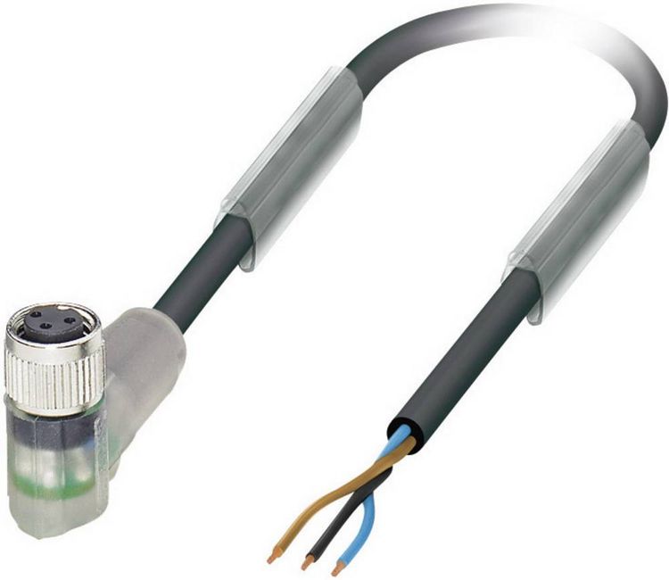 Produktbild: Phoenix Contact 1671072 Sensor-/Aktor-Steckverbinder, konfektioniert M8 Buchse, gewinkelt 3.00 m Polzahl Sensoren: 3 1 St.