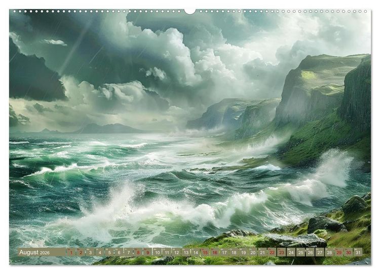 Produktbild: Sturmwarnung an der K&uuml;ste (hochwertiger Premium Wandkalender 2026 DIN A2 quer), Kunstdruck in Hochglanz