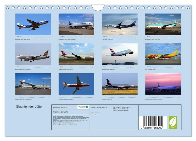 Produktbild: Giganten der L&uuml;fte (Wandkalender 2027 DIN A4 quer), CALVENDO Monatskalender