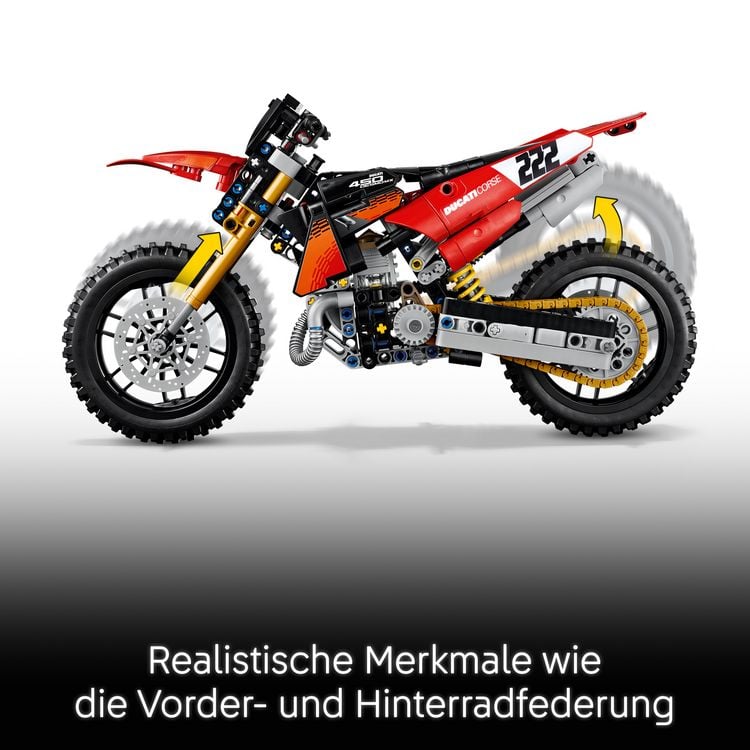 Produktbild: LEGO Technic Ducati Desmo450 MX Factory Motorrad Spielzeug 42238