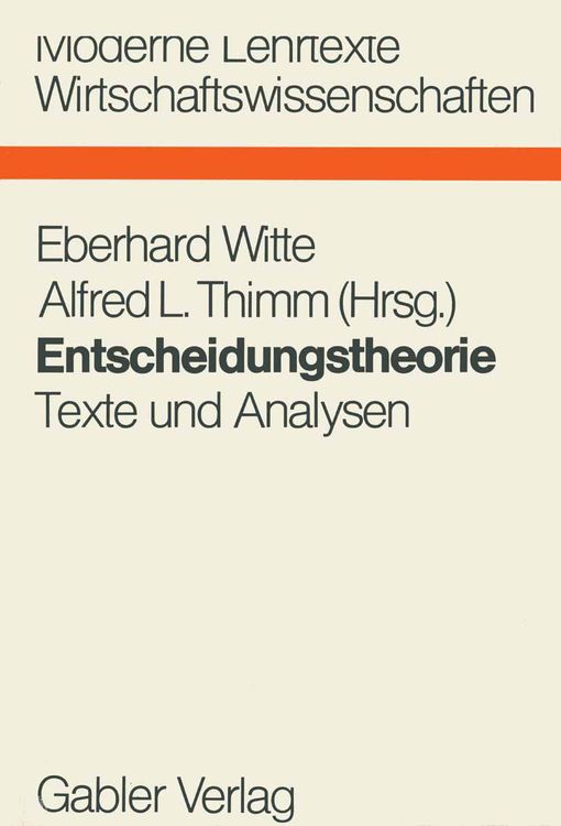 Produktbild: Entscheidungstheorie